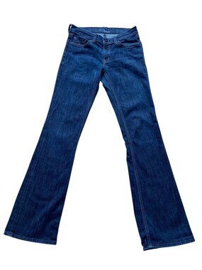 Mavi Womens Dark Wash Denim Flare Jeans Made In Turkey 98% Cotton 2% Elastane